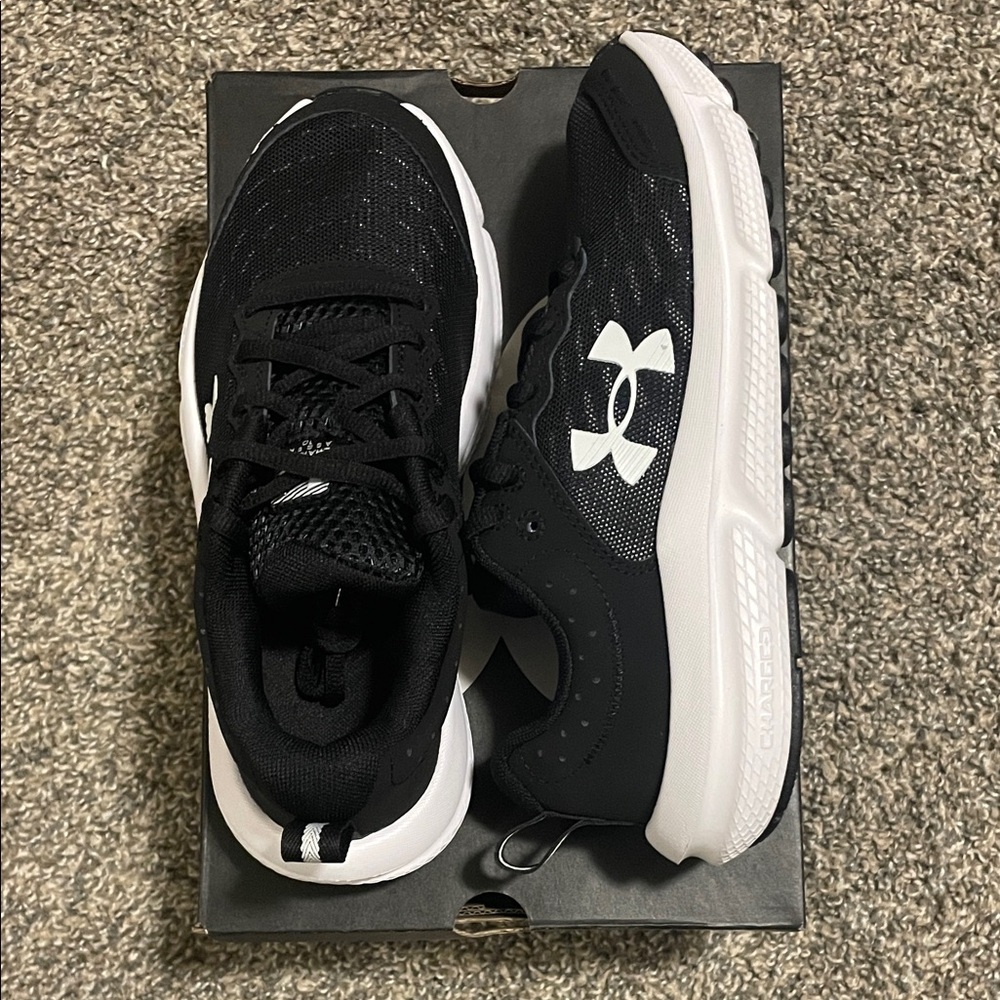 Under Armour Kids Black and White Sneakers